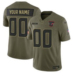 Men's Houston Texans Active Player Custom Olive 2025 F.U.S.E. Salute to Service Stitched Football Jersey