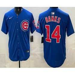 Men's Chicago Cubs #14 Ernie Banks Blue Limited Jersey