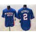 Men's Puerto Rico Baseball #2 Darell Hernaiz Royal 2026 World Baseball Classic Road Stadium Stitched Jersey