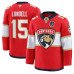Men's Florida Panthers #15 Anton Lundell Red 2025 Stanley Cup Final Patch Stitched Hockey Jersey