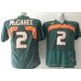 Miami Hurricanes #2 McGahee Green Jersey