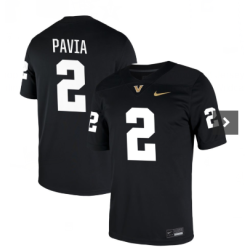 Men's Vanderbilt Commodores #2 Diego Pavia Black Game Football Jersey