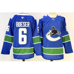 Men's Vancouver Canucks #6 Brock Boeser Royal 2024-25 Home Stitched Hockey Jersey