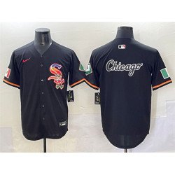 Mens Chicago White Sox Team Big Logo Black Mexico Limited Stitched Jersey