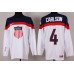 2014 Olympics USA #4 John Carlson White Jersey