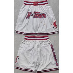 Men's Houston Rockets White Shorts (Run Small)