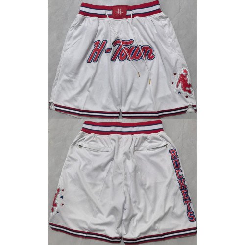 Men's Houston Rockets White Shorts (Run Small)