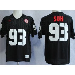 Nebraska Cornhuskers #93 Ndamukong Suh 2013 Black Jersey