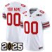 Men's Ohio State Buckeyes Active Player Custom White Gold 2025 CFP Final Patch F.U.S.E. Vapor Limited Stitched Football Jersey