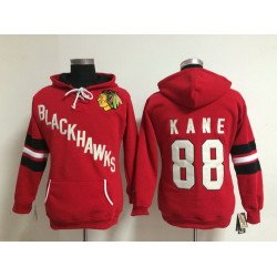 Old Time Hockey Chicago Blackhawks #88 Patrick Kane Red Womens Hoodie