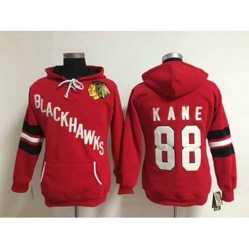 Old Time Hockey Chicago Blackhawks #88 Patrick Kane Red Womens Hoodie