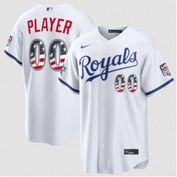 Men's Kansas City Royals Active Player Custom White 2026 All-Star Edition Stars & Stripes & USA 250 Fourth of July Home Stadium Stitched Baseball Jersey
