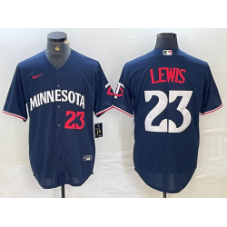 Men's Minnesota Twins #23 Royce Lewis Number 2023 Navy Blue Cool Base Stitched Jersey