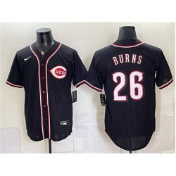 Men's Cincinnati Reds #26 Chase Burns 2026 Fashion Replica Black Out Stitched Baseball Jersey