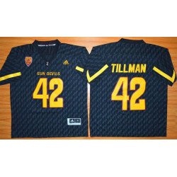 Men's Arizona State Sun Devils #42 Pat Tillman Black Desert Ice 2015 College Football Jersey