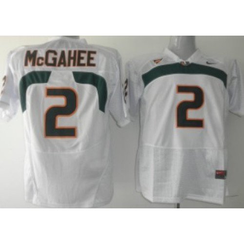 Miami Hurricanes #2 McGahee White Jersey