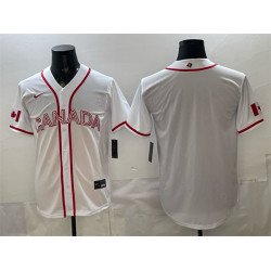 Men's Canada Baseball Blank White 2026 World Baseball Classic Home Stadium Stitched Jersey