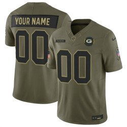 Men's Green Bay Packers Active Player Custom Olive 2025 F.U.S.E. Salute to Service Limited Football Stitched Jersey