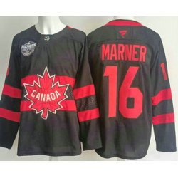Men's Canada #16 Mitchell Marner Black 2025 4 Nations Face Off Authentic Jersey