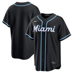 Men's Miami Marlins Blank 2026 Black Out Stitched Baseball Jersey