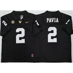 Men's Vanderbilt Commodores #2 Diego Pavia Black 2025 F.U.S.E. Vapor Limited Stitched Football Jersey