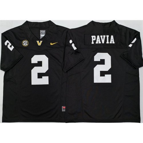 Men's Vanderbilt Commodores #2 Diego Pavia Black 2025 F.U.S.E. Vapor Limited Stitched Football Jersey