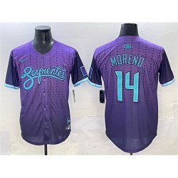 Men's Arizona Diamondbacks #14 Gabriel Moreno Purple 2025 City Connect Limited Stitched Baseball Jersey