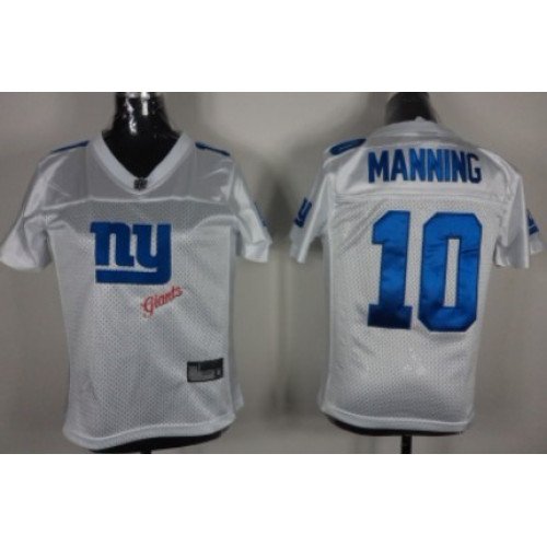 New York Giants #10 Eli Manning 2011 White Stitched Womens Jersey