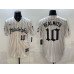 Men's Philadelphia Phillies #10 J.T. Realmuto Cream Pinstripe Gothic Vapor Limited Stitched Jersey