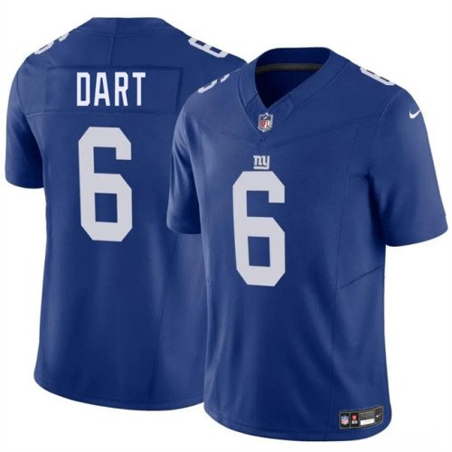 BIG Size Men's New York Giants #6 Jaxson Dart Blue F.U.S.E. Vapor Untouchable Limited Football Stitched Jersey