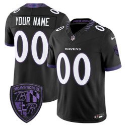 Men's Baltimore Ravens Active Player Custom Black 2026 F.U.S.E. Alternate Vapor Limited Football Stitched Jersey