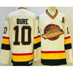 Men's Vancouver Canucks #10 Pavel Bure White Throwback CCM Jersey