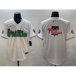 Men's Philadelphia Phillies Team Big Logo White Phanatic Limited Stitched Jersey