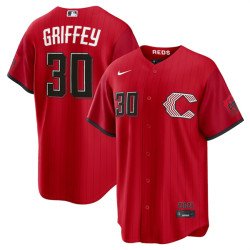 Men's Cincinnati Reds #30 Will Benson Red 2026 City Connect Stadium Stitched Baseball Jersey