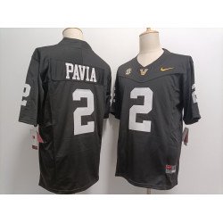 Men's Vanderbilt Commodores #2 Diego Pavia Black FUSE College Football Jersey