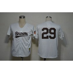 St. Louis Browns #29 Satchel Paige 1952 Cream Throwback Jersey