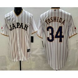 Men's Japan #34 Masataka Yoshida White 2026 World Baseball Classic Cool Base Jersey