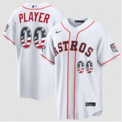 Men's Houston Astros Active Player Custom White 2026 All-Star Edition Stars & Stripes & USA 250 Fourth of July Home Stadium Stitched Baseball Jersey