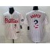 Men's Philadelphia Phillies #3 Bryce Harper White USA 250 Fourth of July Home Stitched Baseball Jersey
