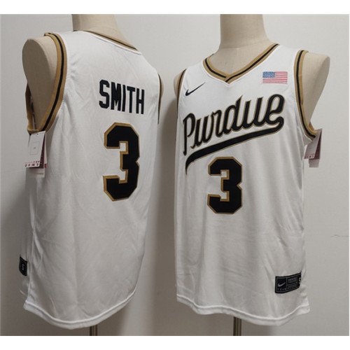 Men's Purdue Boilermakers #3 Braden Smith White 2026 Vapor Limited Stitched Football Jersey