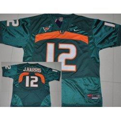 Miami Hurricanes #12 Jacory Harris Green Jersey