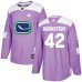 Adidas Canucks #42 Alex Burmistrov Purple Authentic Fights Cancer Stitched NHL Jersey