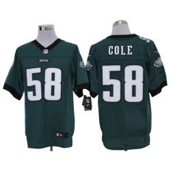 Size 60 4XL-Trent Cole Philadelphia Eagles #58 Green Stitched Nike Elite NFL Jerseys