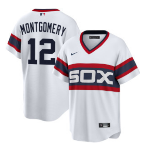 Men's Chicago White Sox #12 Colson Montgomery White Cool Base Stitched Jersey
