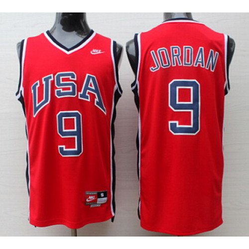 1984 Olympics Team USA #9 Michael Jordan Red Swingman Jersey