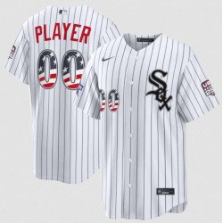 Men's Chicago White Sox Active Player Custom White 2026 All-Star Edition Stars & Stripes & USA 250 Fourth of July Home Stadium Stitched Baseball Jersey