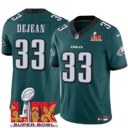 Big Size Men's Philadelphia Eagles #33 Cooper DeJean Green 2025 Super Bowl LIX Patch New F.U.S.E. Vapor Untouchable Limited Stitched Football Jersey