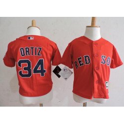Toddler Boston Red Sox #34 David Ortiz Red Majestic Cool Base Baseball Jersey