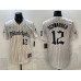 Men's Philadelphia Phillies #12 Kyle Schwarber Cream Pinstripe Gothic Vapor Limited Stitched Jersey
