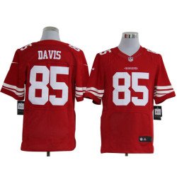 Size 60 4XL-Vernon Davis San Francisco 49ers #85 Red Stitched Nike Elite NFL Jerseys